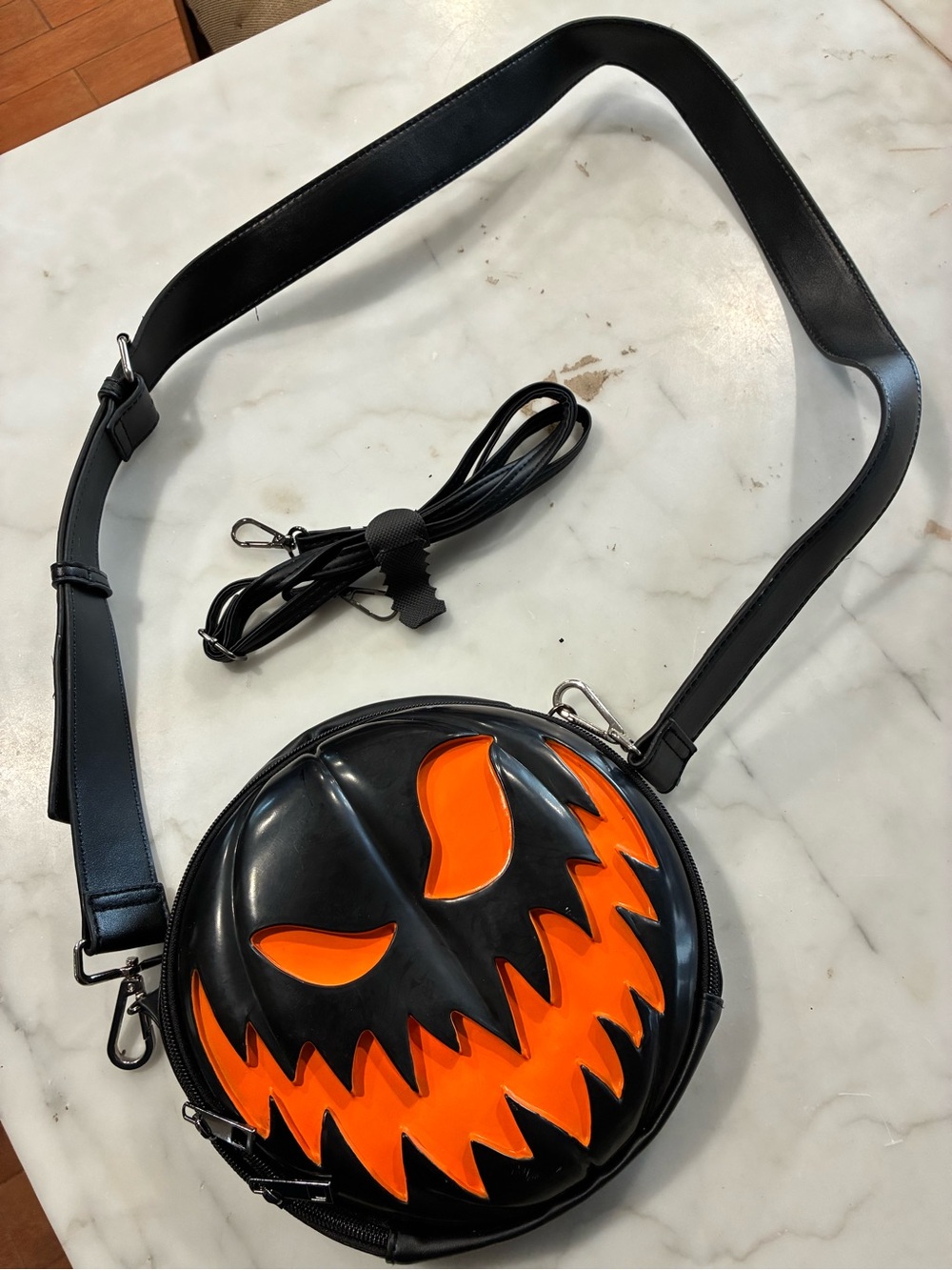 Jack-o-lantern Crossbody Purse Bag Black Orange Pumpkin Spirit Halloween Hard
